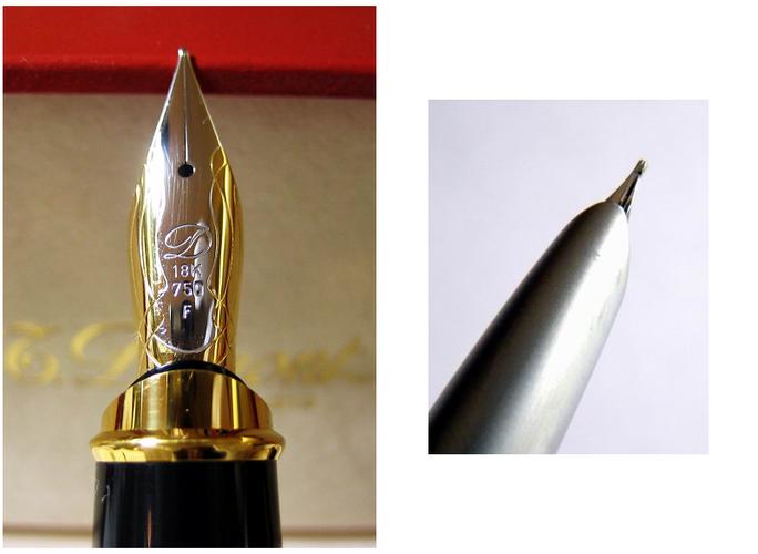 钢笔的笔尖有种是只露出一个笔尖头的,还有一种是很大