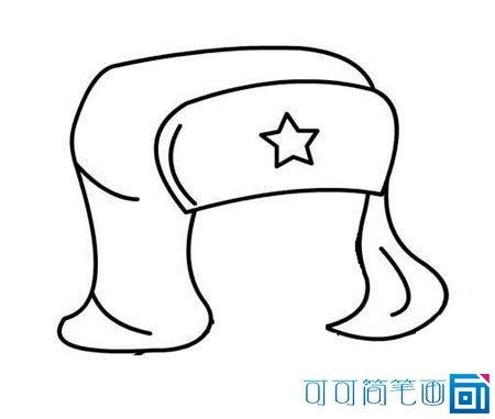 冬天军帽简笔画