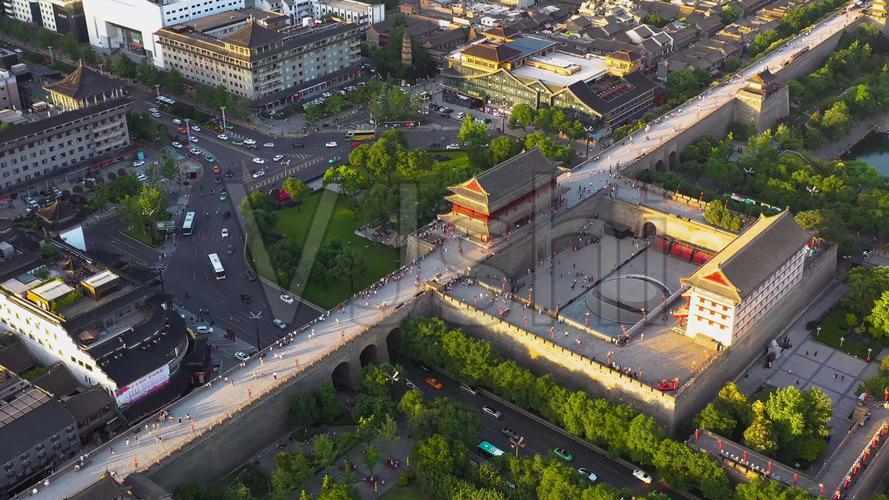 【原创·可商用】航拍西安永宁门_3840x2160_高清视频素材下载(编号