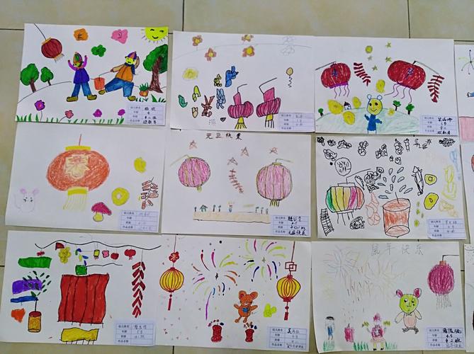 曲江区百花幼儿园小班,中班组"庆元旦,迎新春"亲子绘画比赛