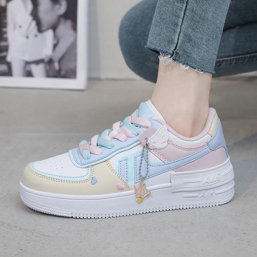 空军一号板鞋女马卡龙樱花aj女鞋低帮正版夏季百搭学生运动小白鞋