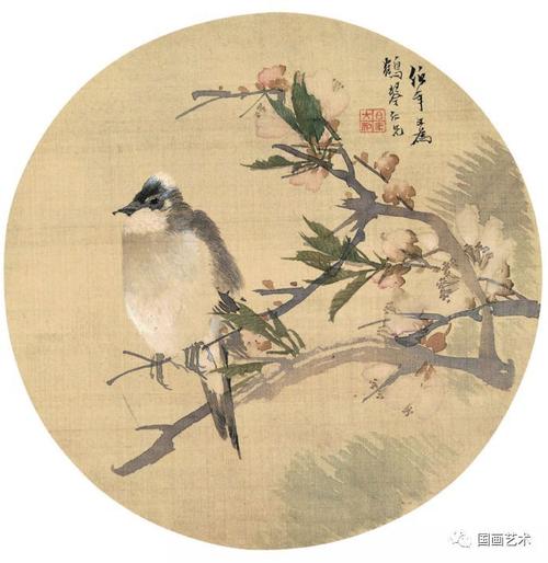 任伯年花鸟扇面,太美啦!