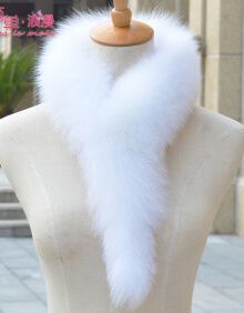 优旋皮草狐狸毛围巾女士加厚保暖真毛领子围脖 b18 白色