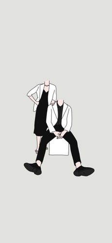 无头抠图情侣壁纸素材