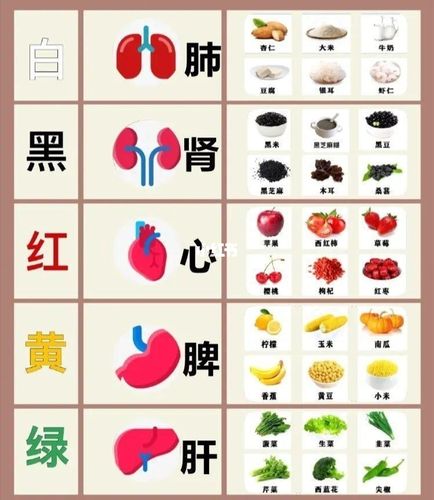 食物颜色对应五脏:吃什么颜色补什么器官_五行_红豆_白萝卜_维生素_黑