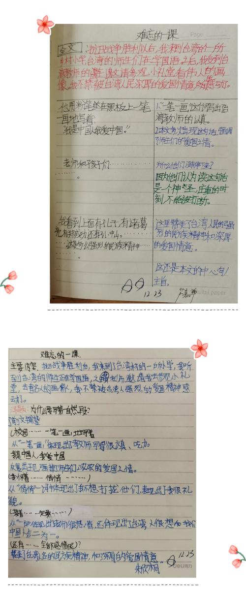 12月23日403班《难忘的一课》课堂笔记展示
