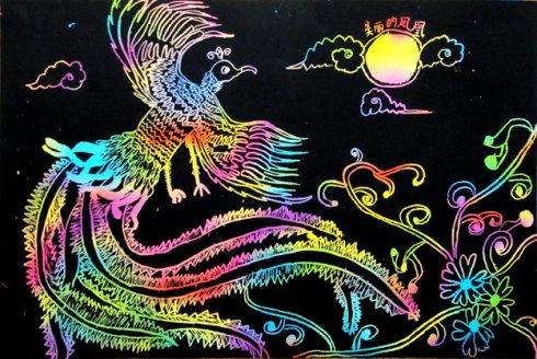 暑期特色班——趣味刮画《不死鸟-凤凰》