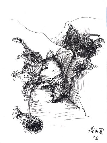 三元堂画室太行山风景速写素描写生作品集3