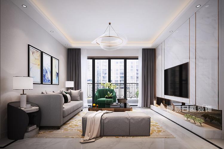 碧桂园茶山首府三房现代简约客厅效果图