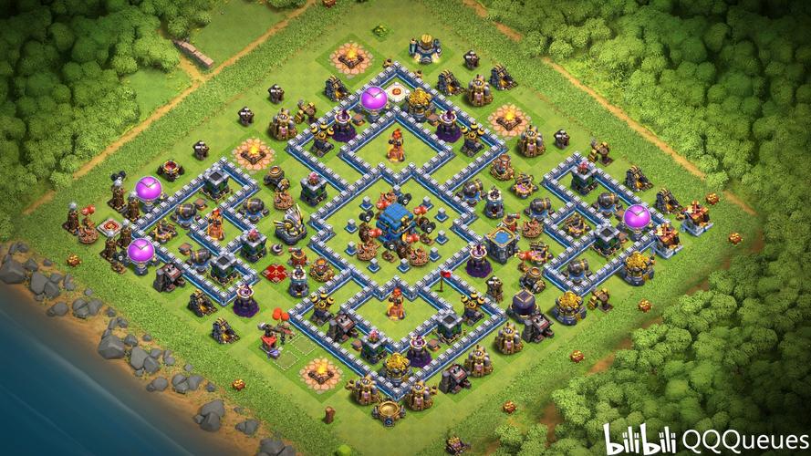 部落冲突大本中置十二本强力防二阵型推荐