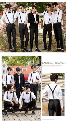 伴郎服西式兄弟装男结婚团服装西装外套衬衫马甲三件套装礼服夏季商场