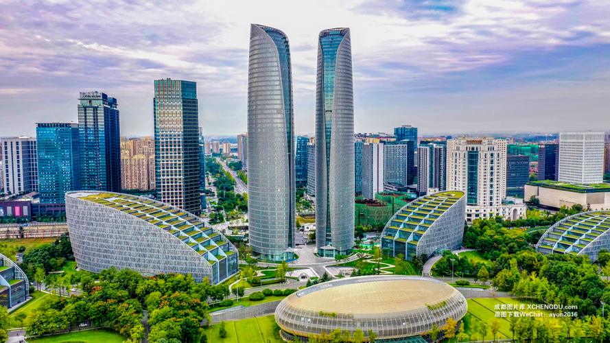 成都天府金融中心高清航拍照片下载