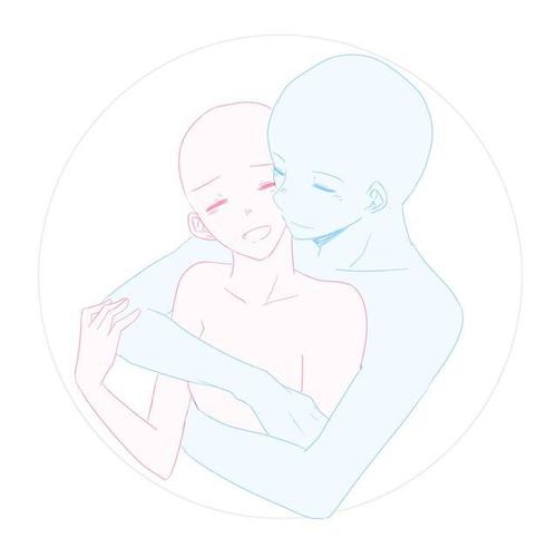 绘画素材甜甜蜜蜜的双人线稿