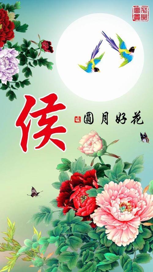 花好月圆百家姓手机壁纸 姓氏微信头像 清爽版 喜欢请带走!