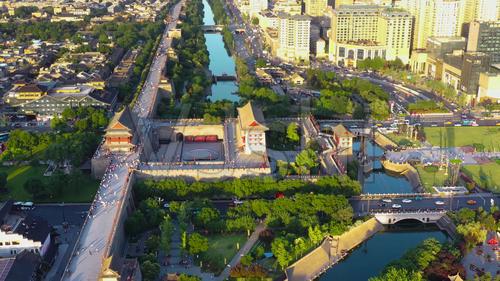 【原创·可商用】航拍西安永宁门_3840x2160_高清视频素材下载(编号