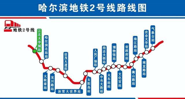哈尔滨地铁2号线线路图