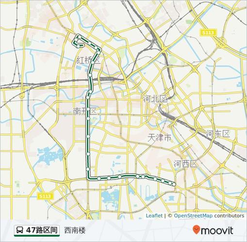 公交47区间路的线路图