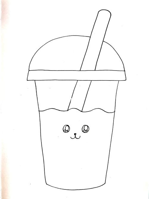 奶茶简笔画 创意儿童画 马克笔 线描_儿童画_简笔画_线描_马克笔_创意