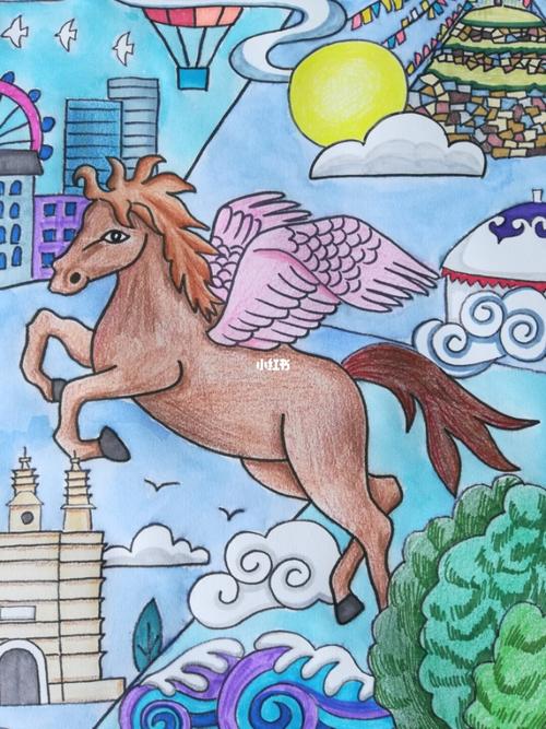 儿童画 《腾飞内蒙古 腾飞呼和浩特》_儿童画_绘画_文化_绘画