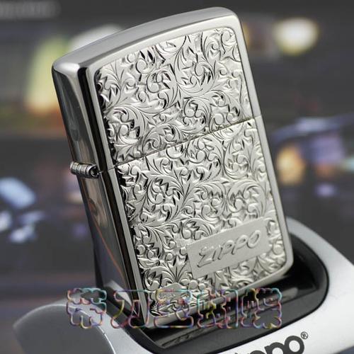 专柜原装正品zippo 银色纯银唐草 kr-10