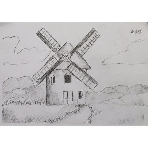 谢宏哲创意素描风景画