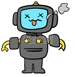 图怪兽原创元素卡通机器人晕过去表情包插画元素