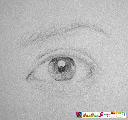 素描入门眼睛素描画法步骤图片