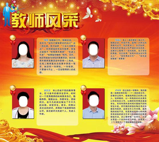 海报印制展板写真喷绘校园文化教师风采介绍先进评比写真