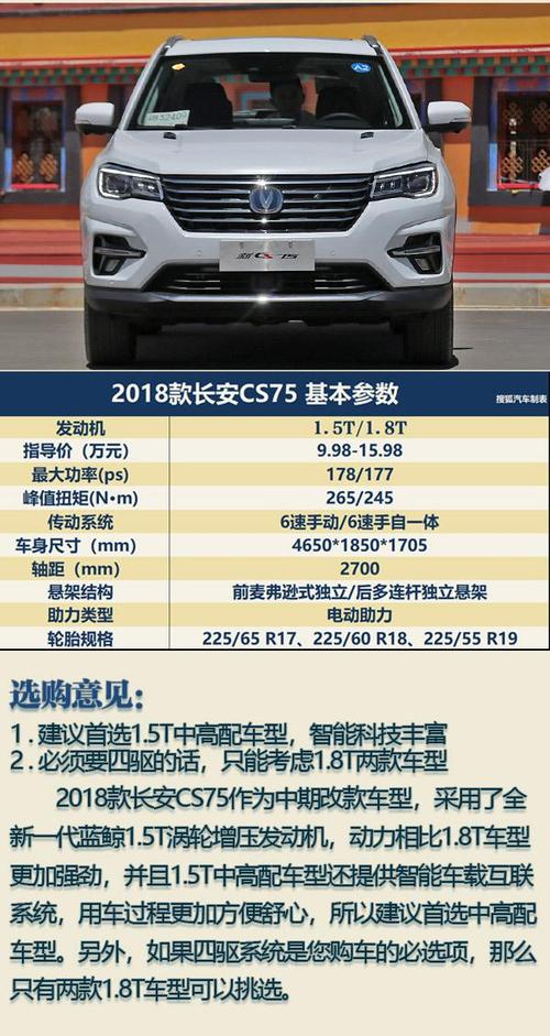 5t中高配车型是首选 长安新cs75购车手册