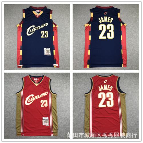 现货nba球衣 骑士队 23号 詹姆斯 刺绣篮球球衣 复古mn版篮球服