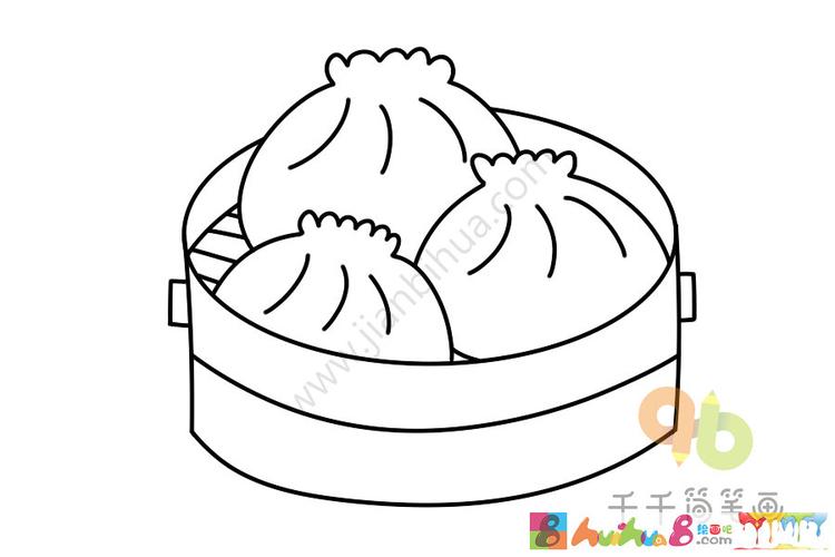 零基础学画 小笼包简笔画怎么画简笔画教程_绘画吧-画画