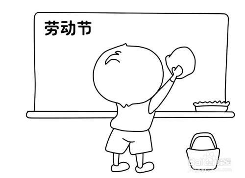 擦黑板的小孩简笔画