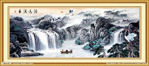 山水画 源远流长源文件__风景_psd分层素材_源文件_昵