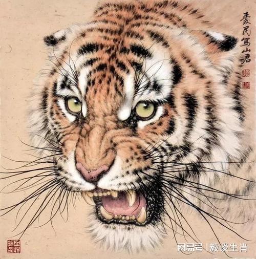 壁纸 动物 国画 虎 老虎 桌面 500_506