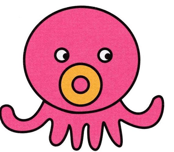 简笔画 动物简笔画 彩色章鱼简笔画   章鱼的皮肤以其可以在极小的
