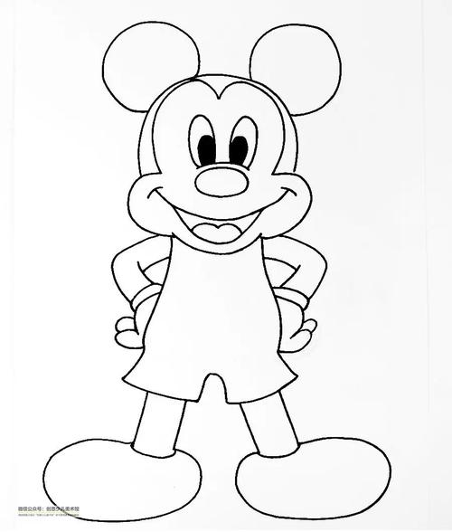 线描的黑白灰练习之米老鼠