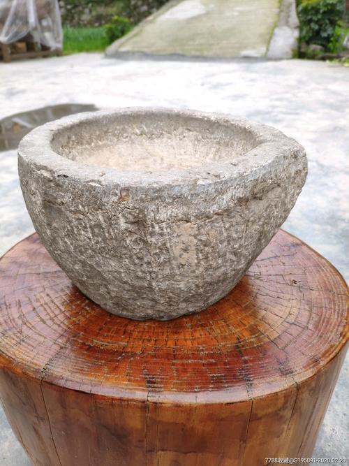 民国老青石石臼石窝子花盆