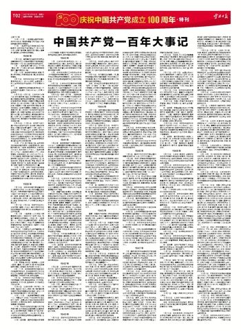 中国共产党一百年大事记
