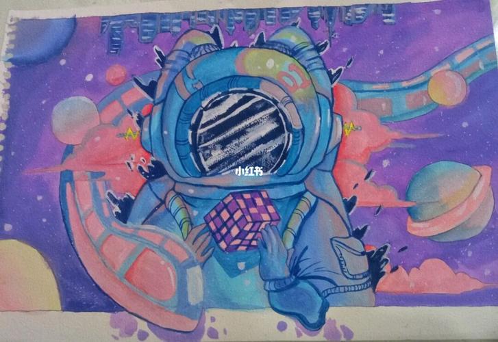 弟弟学校要交的,就帮他画了,画的太辣鸡了而且没有马克笔,只有颜料.