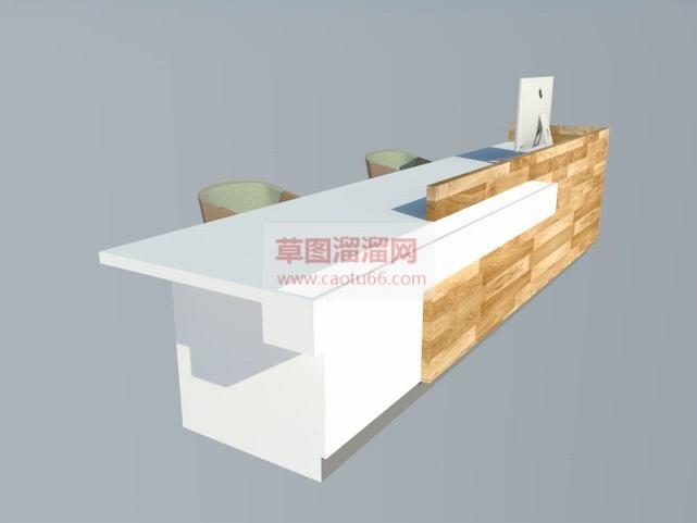 前台办公桌接待台su草图大师免费模型库