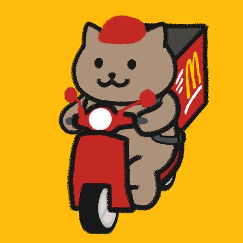 麦当劳一猫人新年表情包可可爱爱过牛年