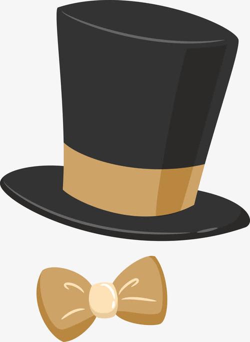 卡通黑色绅士帽子