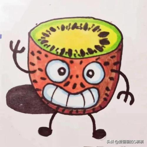 可爱的水果简笔画儿童彩色画少儿美术简笔水果画