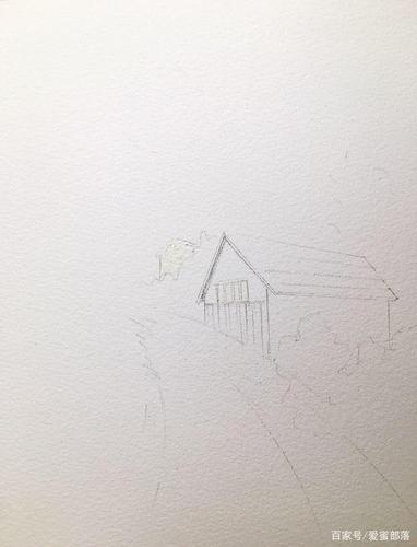 用撒盐法简单画一幅乡村小道,水彩教程