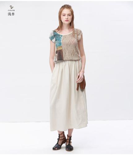 达衣岩春装拼接连衣裙 达衣岩连衣裙