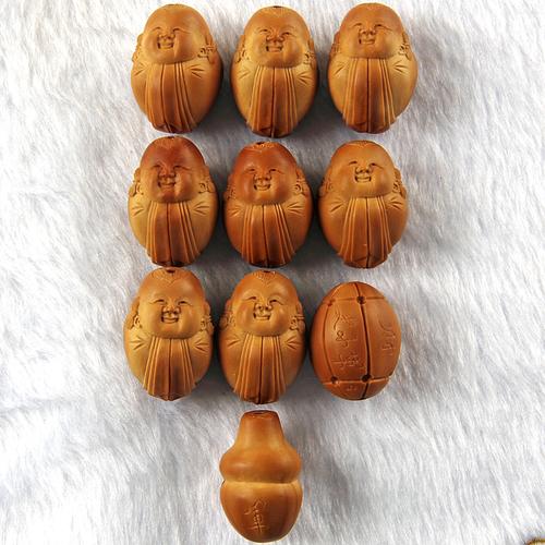 苏州核雕名家史小军阿福《和气生财》手串