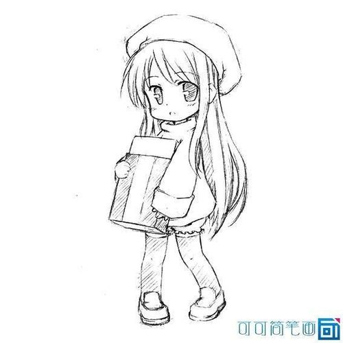 卡通q版超萌的动漫女孩简笔画,画法图片q版,人物简笔画可爱女生的