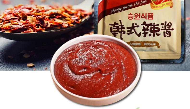 升元韩式风味辣酱石锅拌饭酱泡菜汤火锅酱炒年糕甜辣酱100克袋6袋