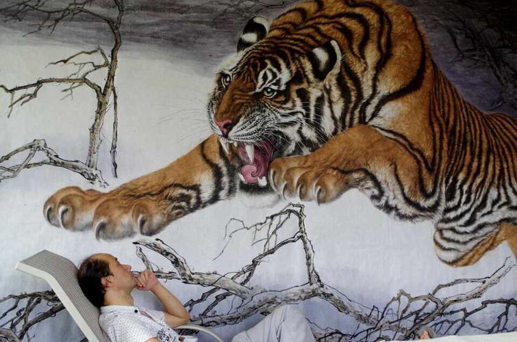 冯四海【国家一级美术师】国画动物画 虎 作品