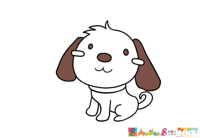 狗的正面简笔画彩色